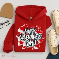 Happy Valentine's Day Love Hearts Logo Hoodie thumb 4