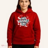 Happy Valentine's Day Love Hearts Logo Hoodie thumb 5