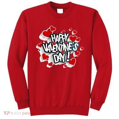 Happy Valentine's Day Love Hearts Logo Sweatshirt