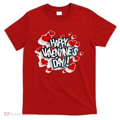 Happy Valentine's Day Love Hearts Logo T-Shirt