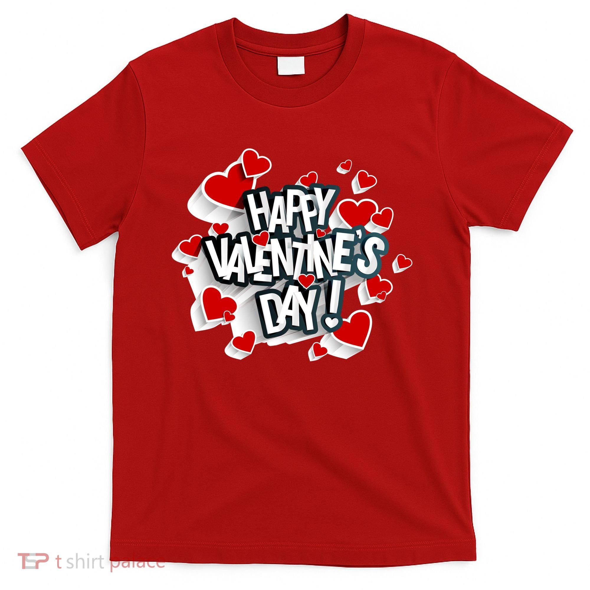 Happy Valentine's Day Love Hearts Logo T-Shirt