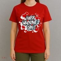 Happy Valentine's Day Love Hearts Logo T-Shirt thumb 4