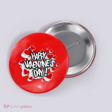 Happy Valentine's Day Love Hearts Logo Button