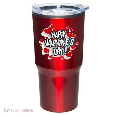 Happy Valentine's Day Love Hearts Logo Tumbler