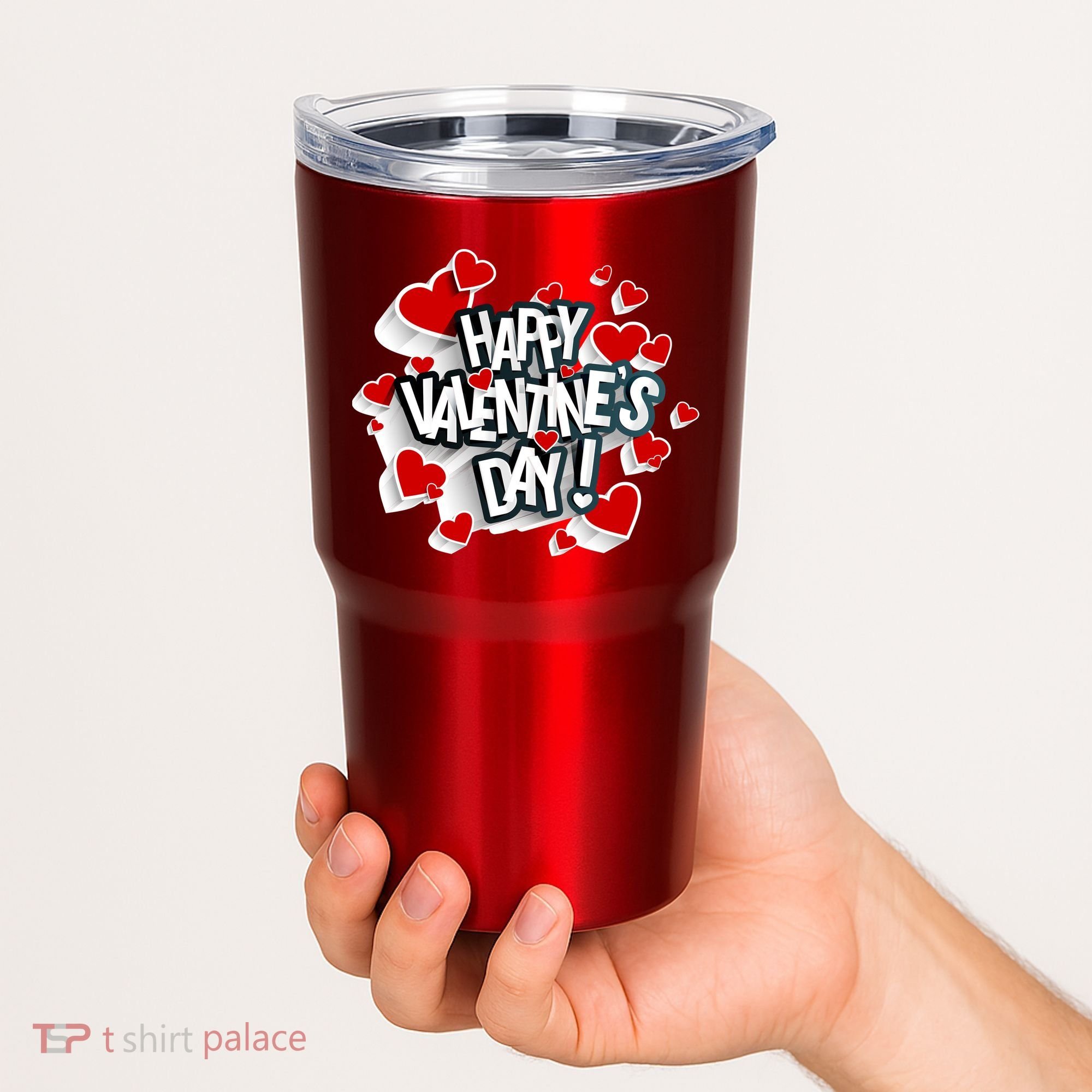Happy Valentine's Day Love Hearts Logo Tumbler