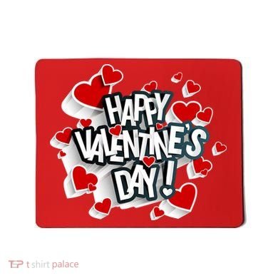Happy Valentine's Day Love Hearts Logo Mousepad