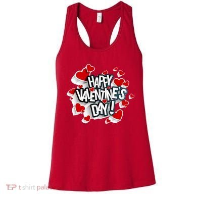 Happy Valentine's Day Love Hearts Logo Women's Tank Top