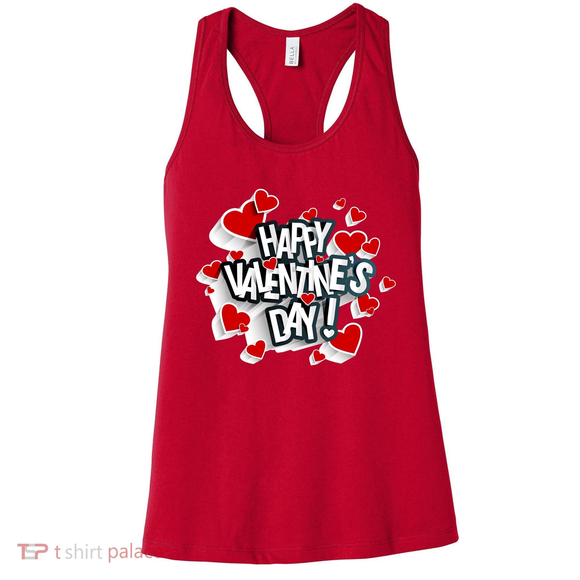 Happy Valentine's Day Love Hearts Logo Women's Tank Top