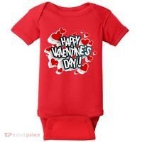 Happy Valentine's Day Love Hearts Logo Baby Bodysuit thumb 0