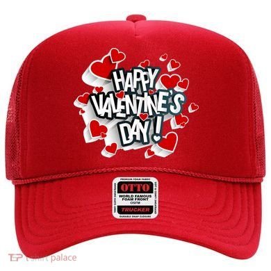 Happy Valentine's Day Love Hearts Logo Hat