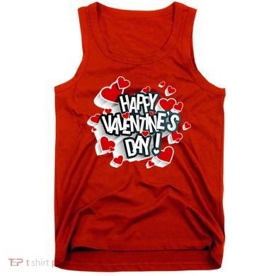 Happy Valentine's Day Love Hearts Logo Tank Top
