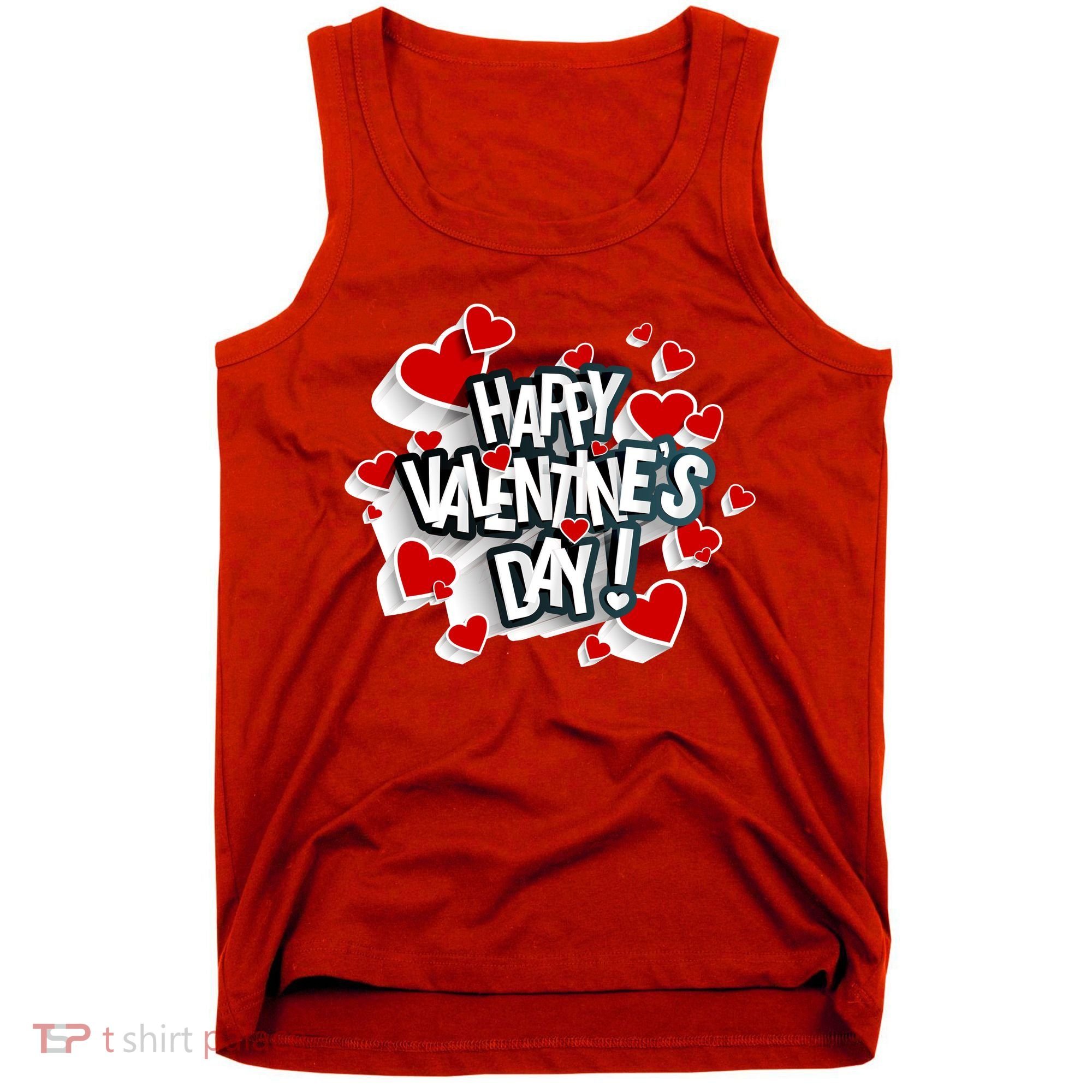 Happy Valentine's Day Love Hearts Logo Tank Top