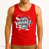Happy Valentine's Day Love Hearts Logo Tank Top thumb 3
