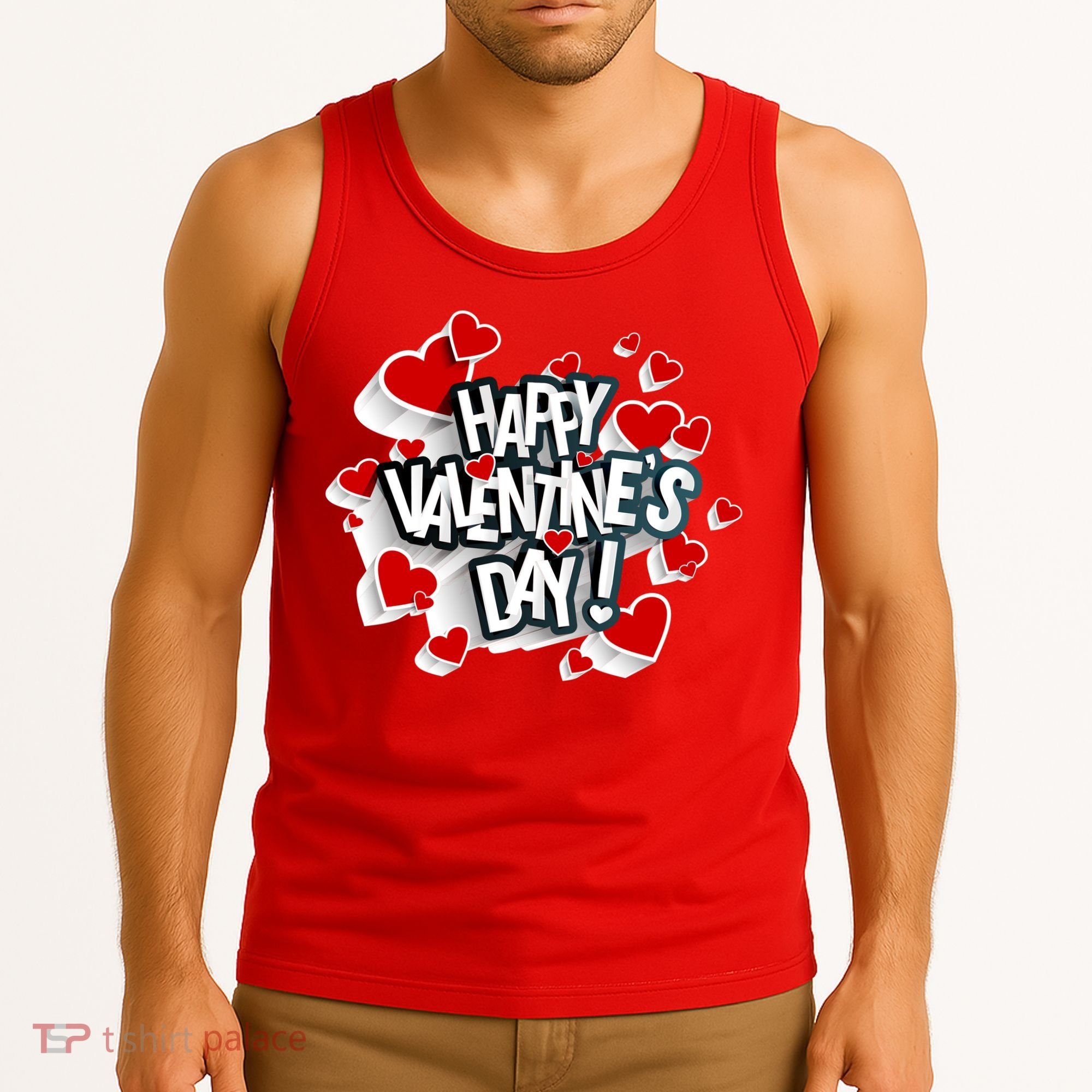 Happy Valentine's Day Love Hearts Logo Tank Top