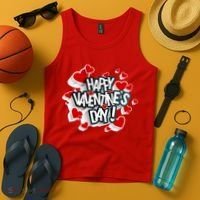 Happy Valentine's Day Love Hearts Logo Tank Top thumb 4