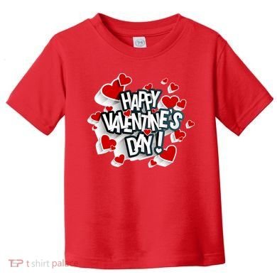 Happy Valentine's Day Love Hearts Logo Toddler T-Shirt
