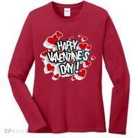 Happy Valentine's Day Love Hearts Logo Women's Long Sleeve Shirt thumb 0