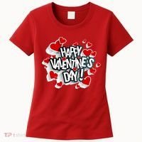 Happy Valentine's Day Love Hearts Logo Women's T-Shirt thumb 0