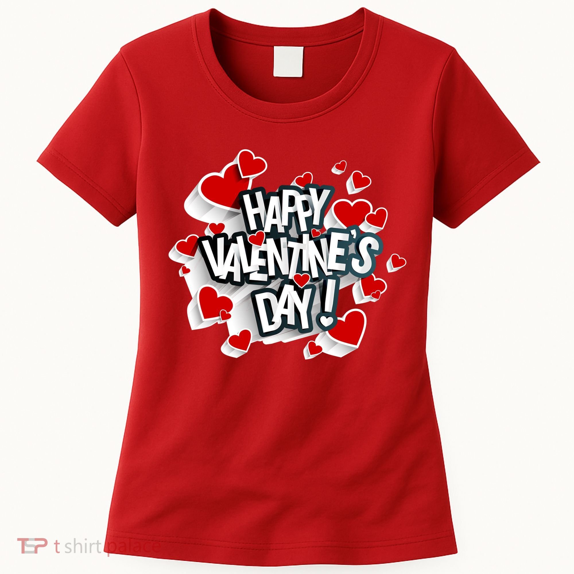 Happy Valentine's Day Love Hearts Logo Women's T-Shirt
