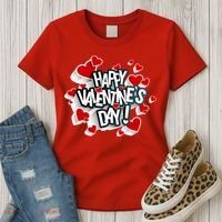 Happy Valentine's Day Love Hearts Logo Women's T-Shirt thumb 3