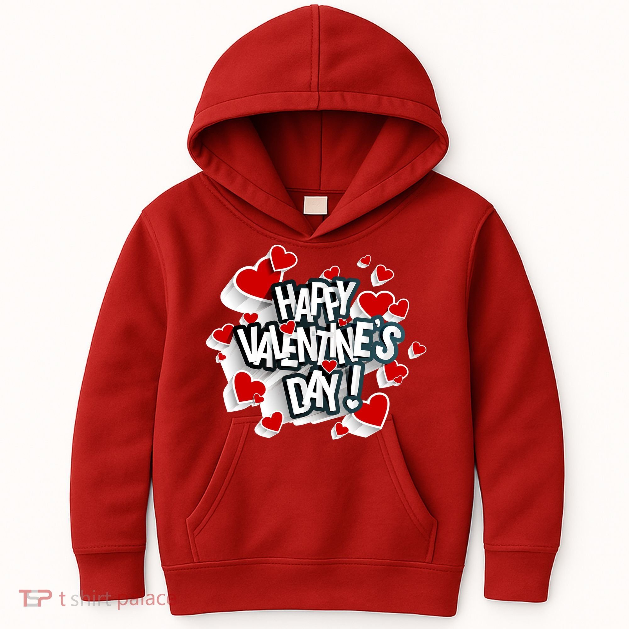 Happy Valentine's Day Love Hearts Logo Kids Hoodie