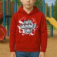 Happy Valentine's Day Love Hearts Logo Kids Hoodie thumb 2