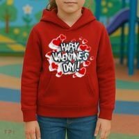 Happy Valentine's Day Love Hearts Logo Kids Hoodie thumb 3