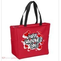 Happy Valentine's Day Love Hearts Logo Tote Bag thumb 2