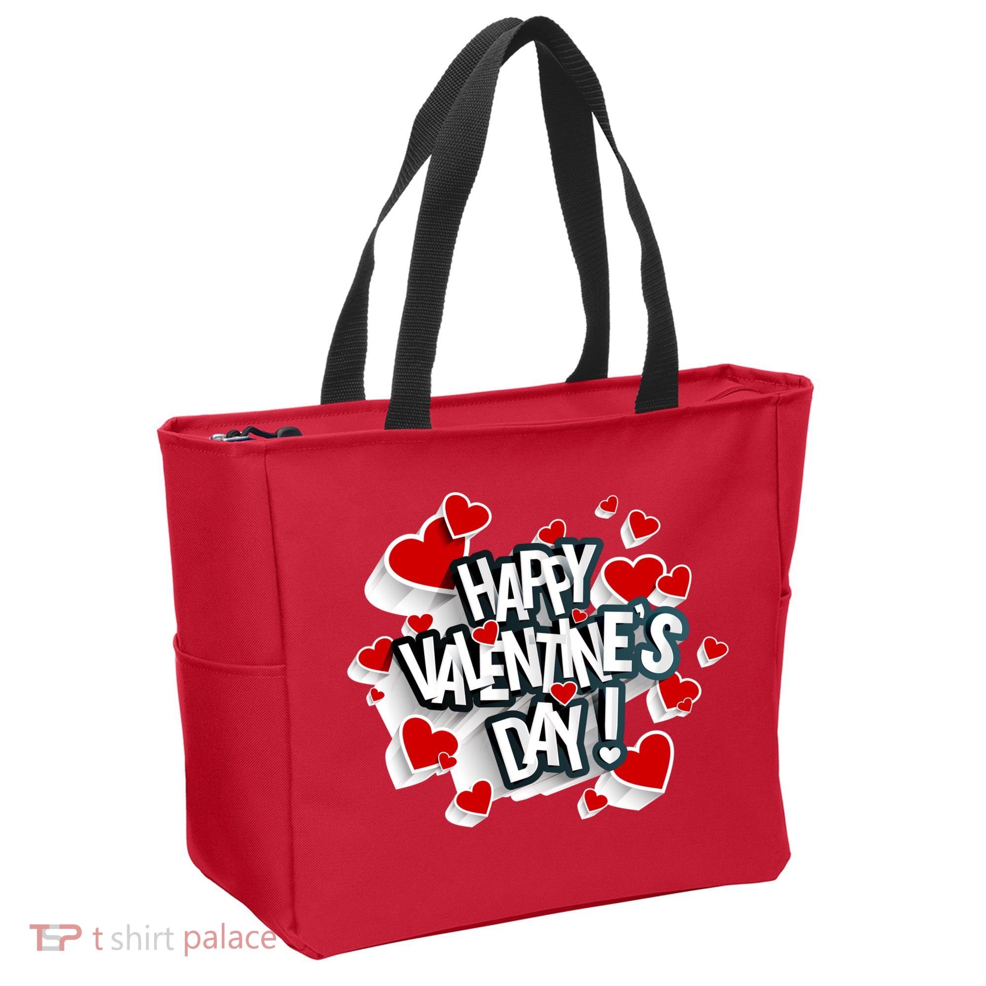 Happy Valentine's Day Love Hearts Logo Tote Bag