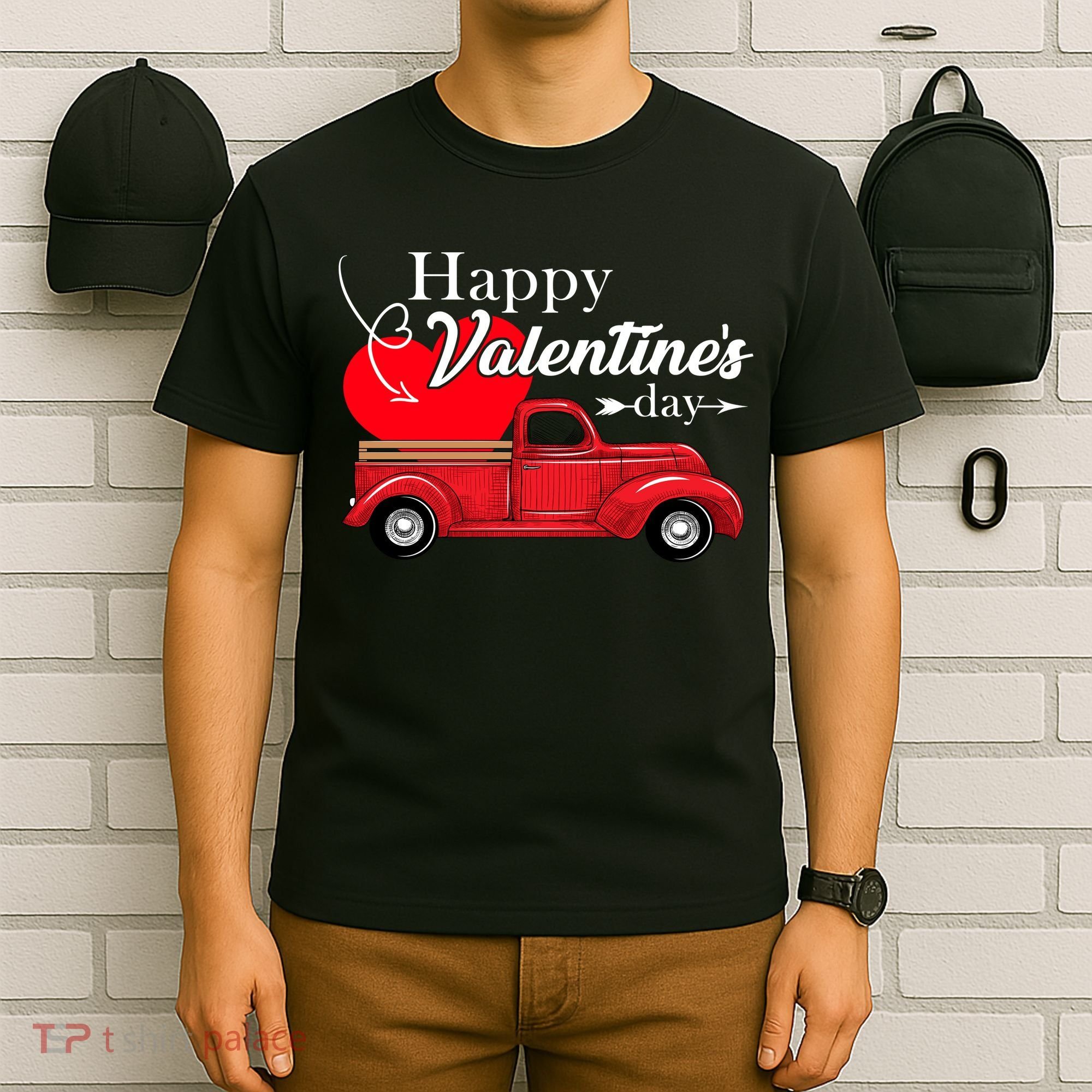 Happy Valentines Day Truck Full Of Hearts T-Shirt