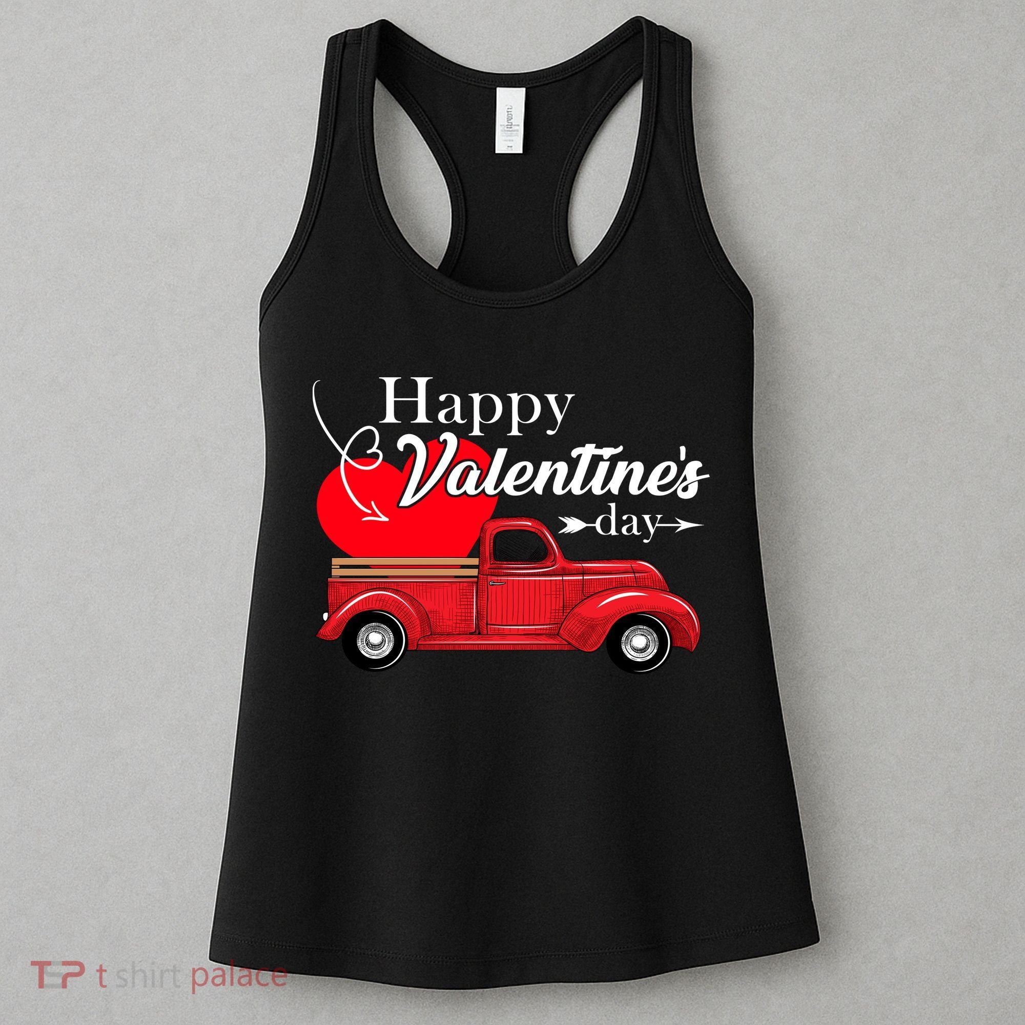 Happy Valentines Day Truck Full Of Hearts Women's Tank Top