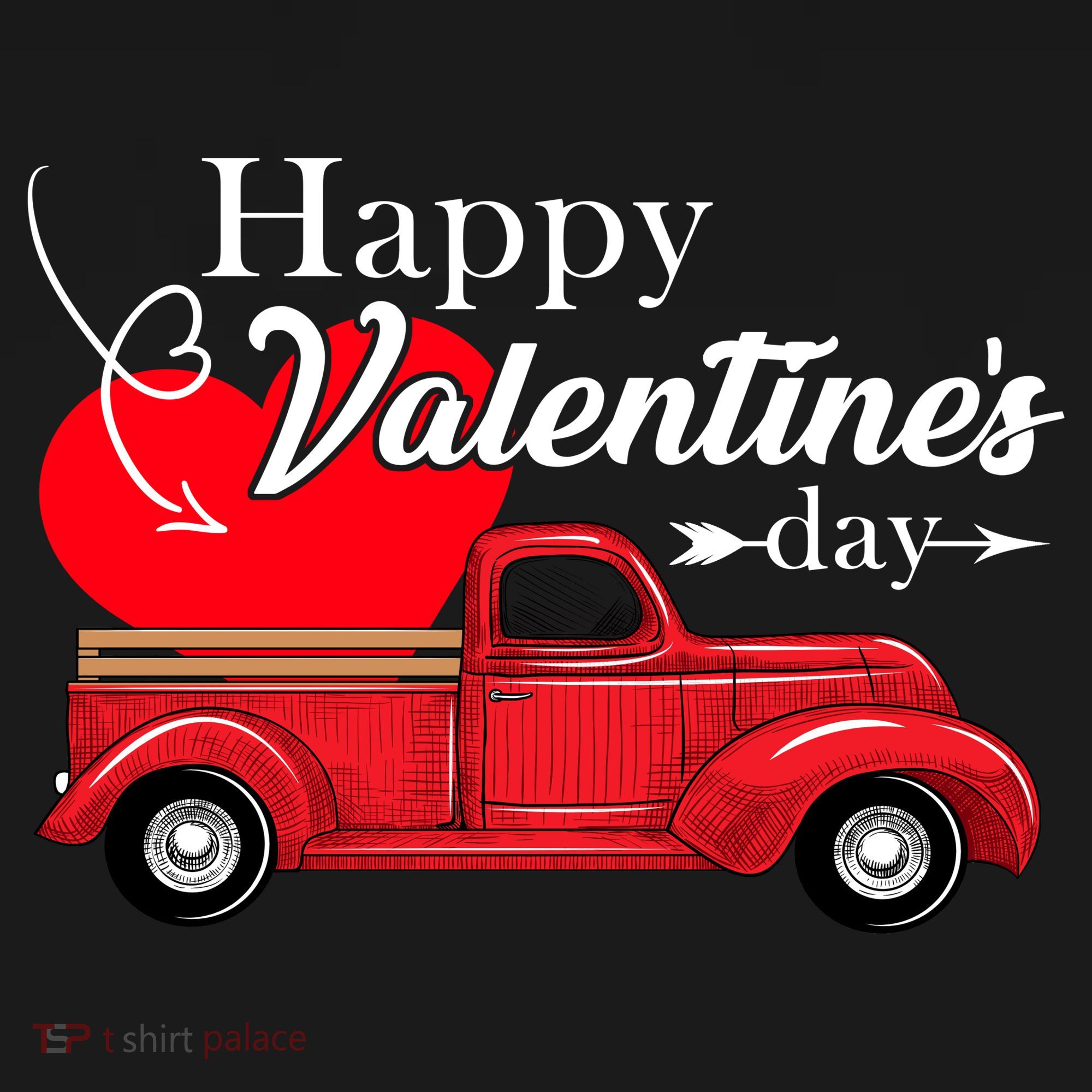 Happy Valentines Day Truck Full Of Hearts Women's Tank Top