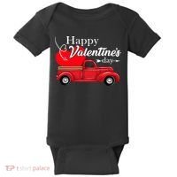 Happy Valentines Day Truck Full Of Hearts Baby Bodysuit thumb 0