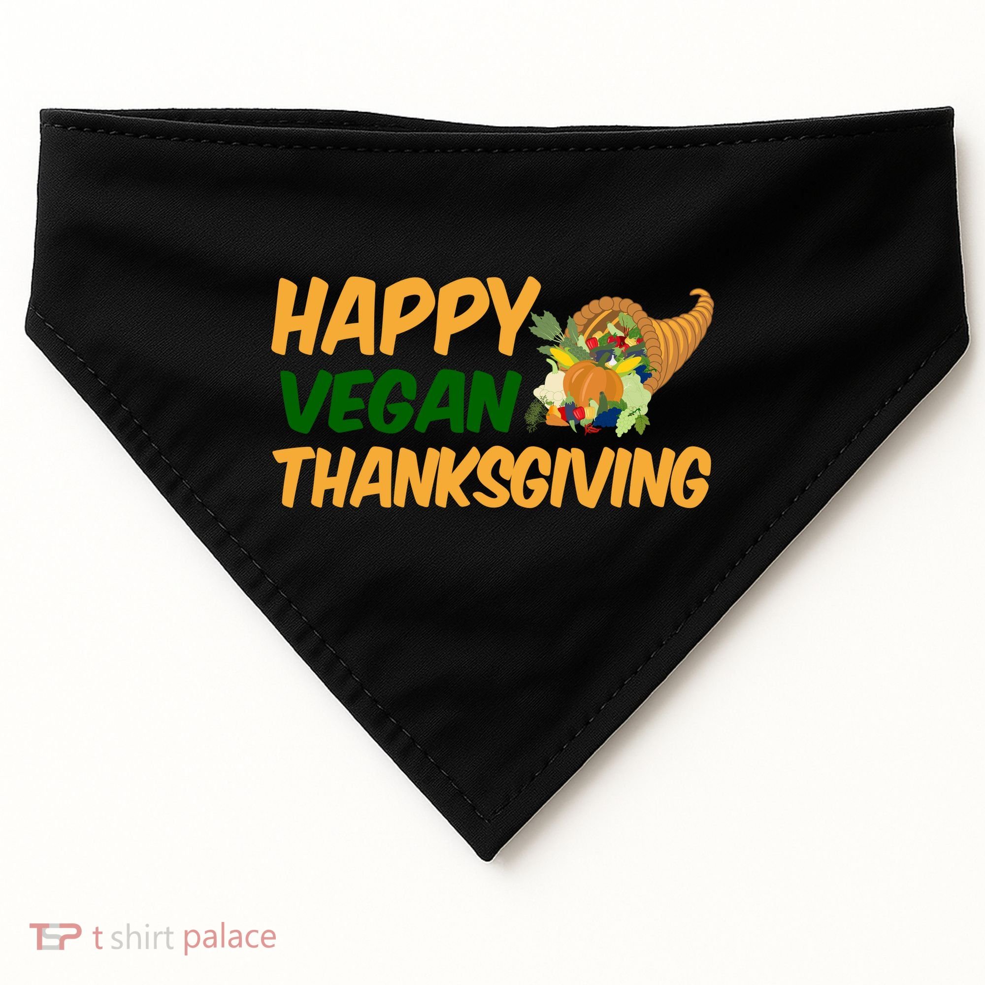 Happy Vegan Thanksgiving  USA-Made Doggie Bandana