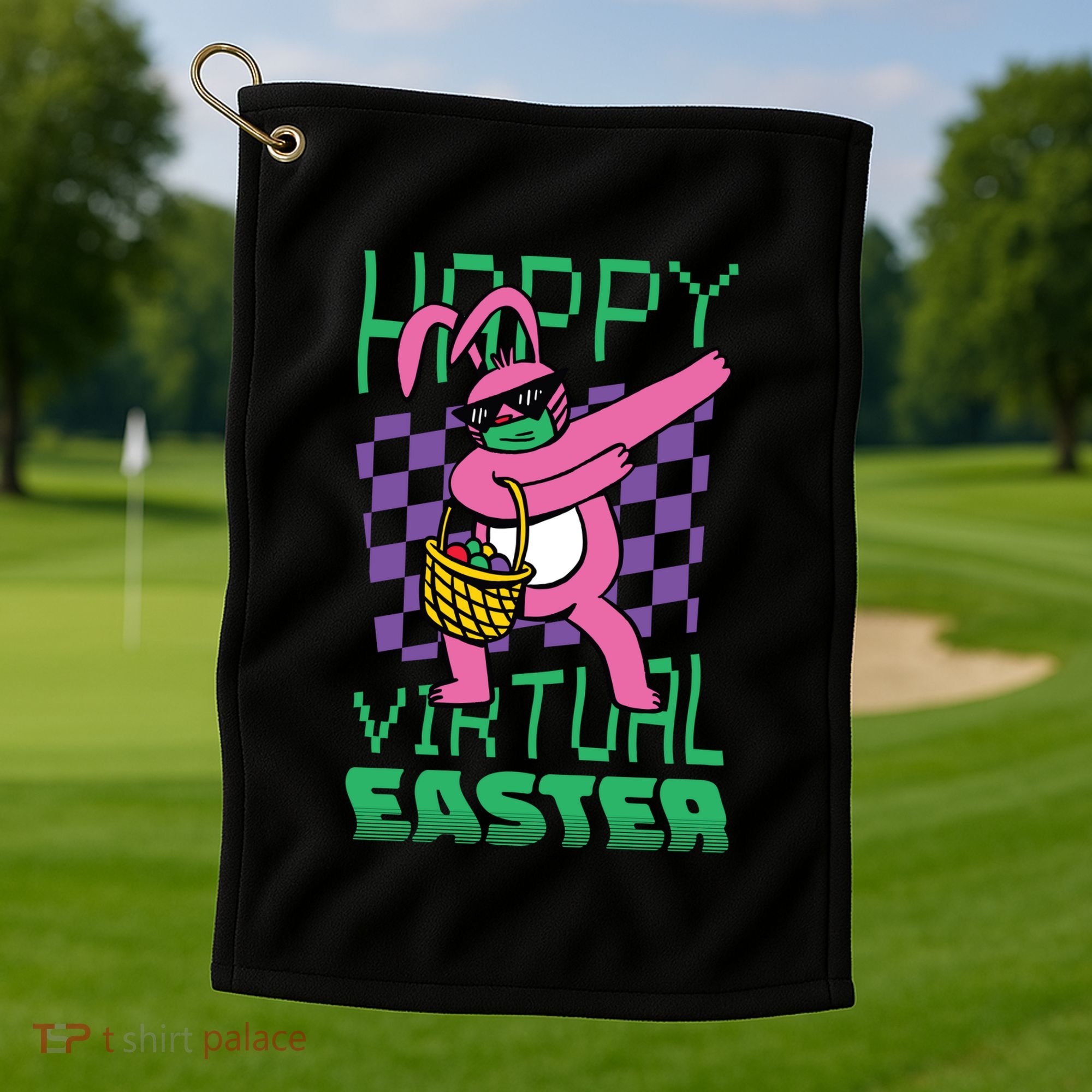 Happy Virtual Easter Golf Towel