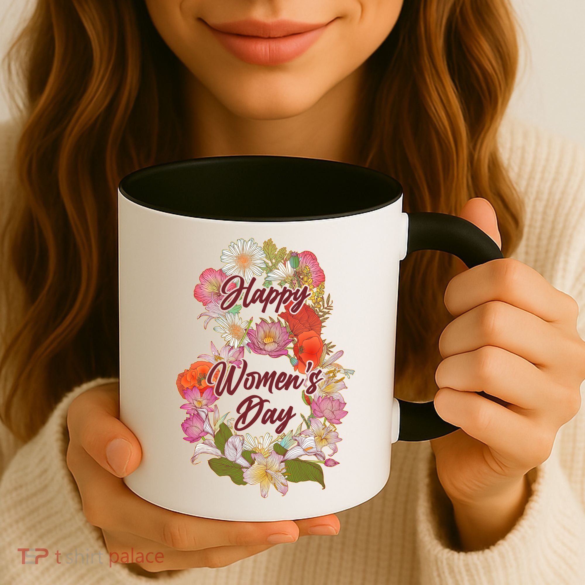 Happy Women's Day March 8 Flowers Coffee Mug