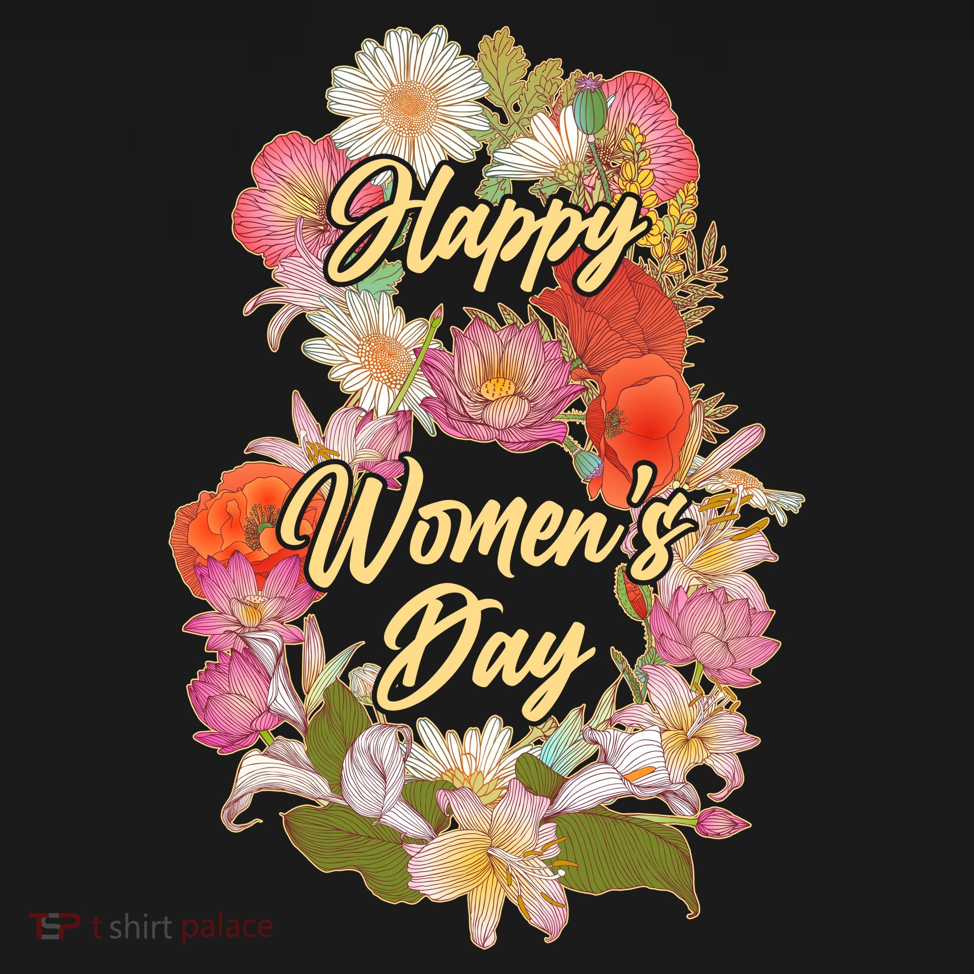 Happy Women's Day March 8 Flowers Mousepad
