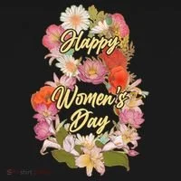 Happy Women's Day March 8 Flowers Ornament thumb 1