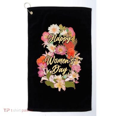 Happy Women's Day March 8 Flowers Golf Towel