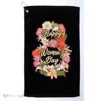 Happy Women's Day March 8 Flowers Golf Towel thumb 0