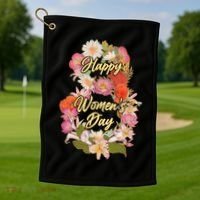 Happy Women's Day March 8 Flowers Golf Towel thumb 1
