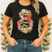 Happy Women's Day March 8 Flowers Women's T-Shirt thumb 2
