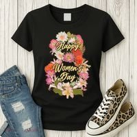 Happy Women's Day March 8 Flowers Women's T-Shirt thumb 3