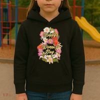 Happy Women's Day March 8 Flowers Kids Hoodie thumb 3