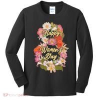 Happy Women's Day March 8 Flowers Kids Long Sleeve Shirt thumb 0