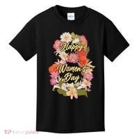 Happy Women's Day March 8 Flowers Kids T-Shirt thumb 0
