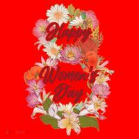 Happy Women's Day March 8 Flowers Santa Hat thumb 1