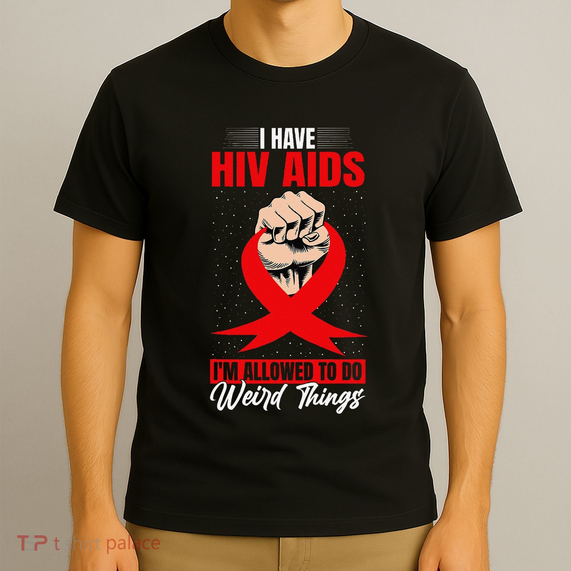 Hiv Awareness Red Ribbon World Aids Day Fighters T-Shirt