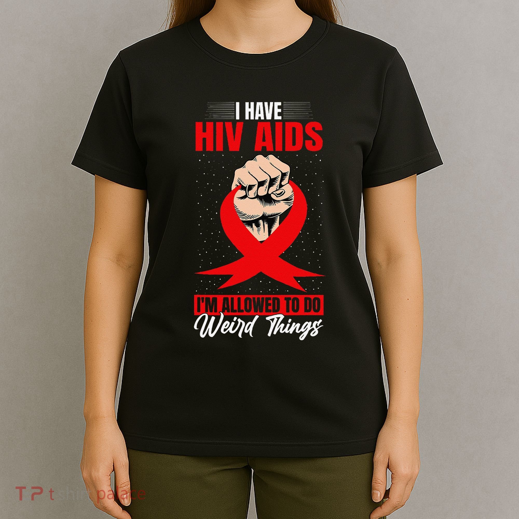 Hiv Awareness Red Ribbon World Aids Day Fighters T-Shirt