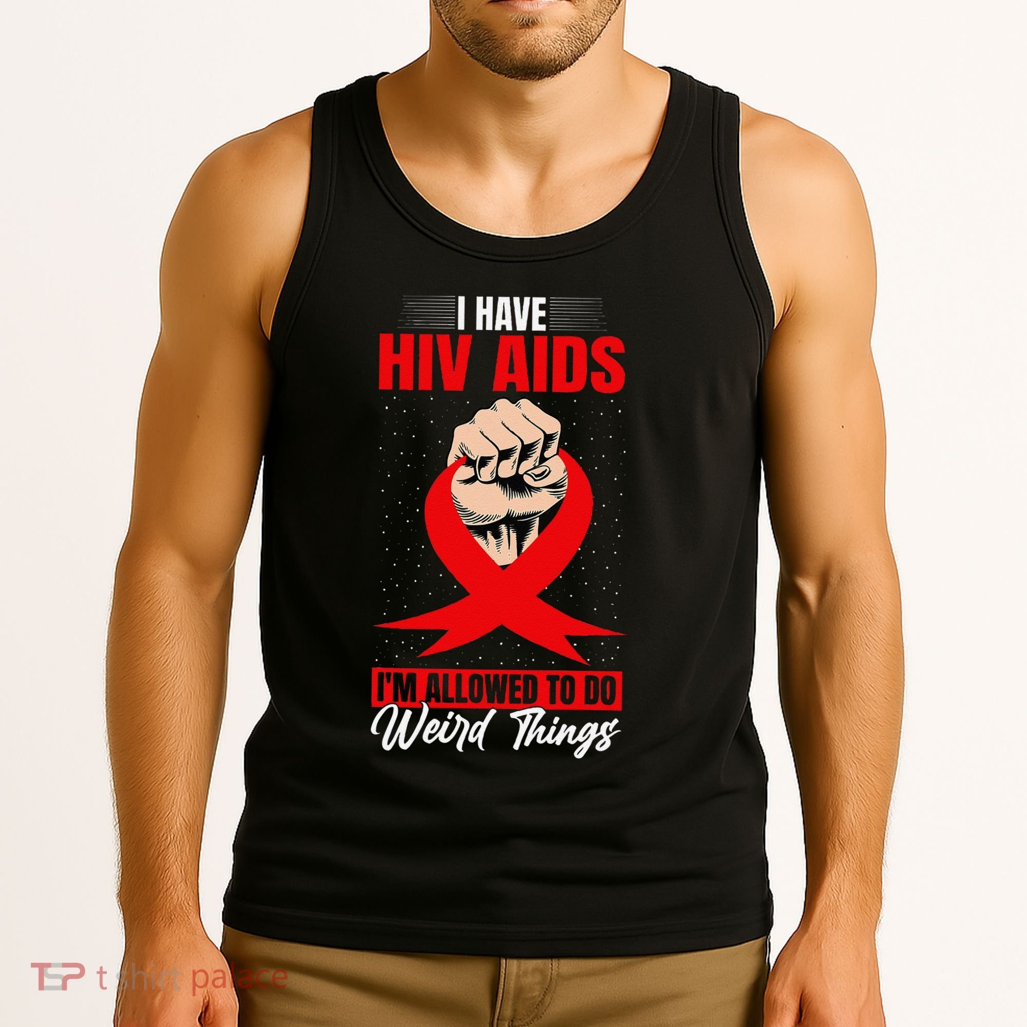 Hiv Awareness Red Ribbon World Aids Day Fighters Tank Top